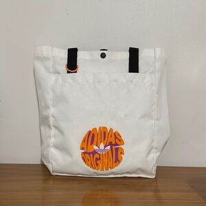 Adidas Originals White Tote with Bold Orange Logo